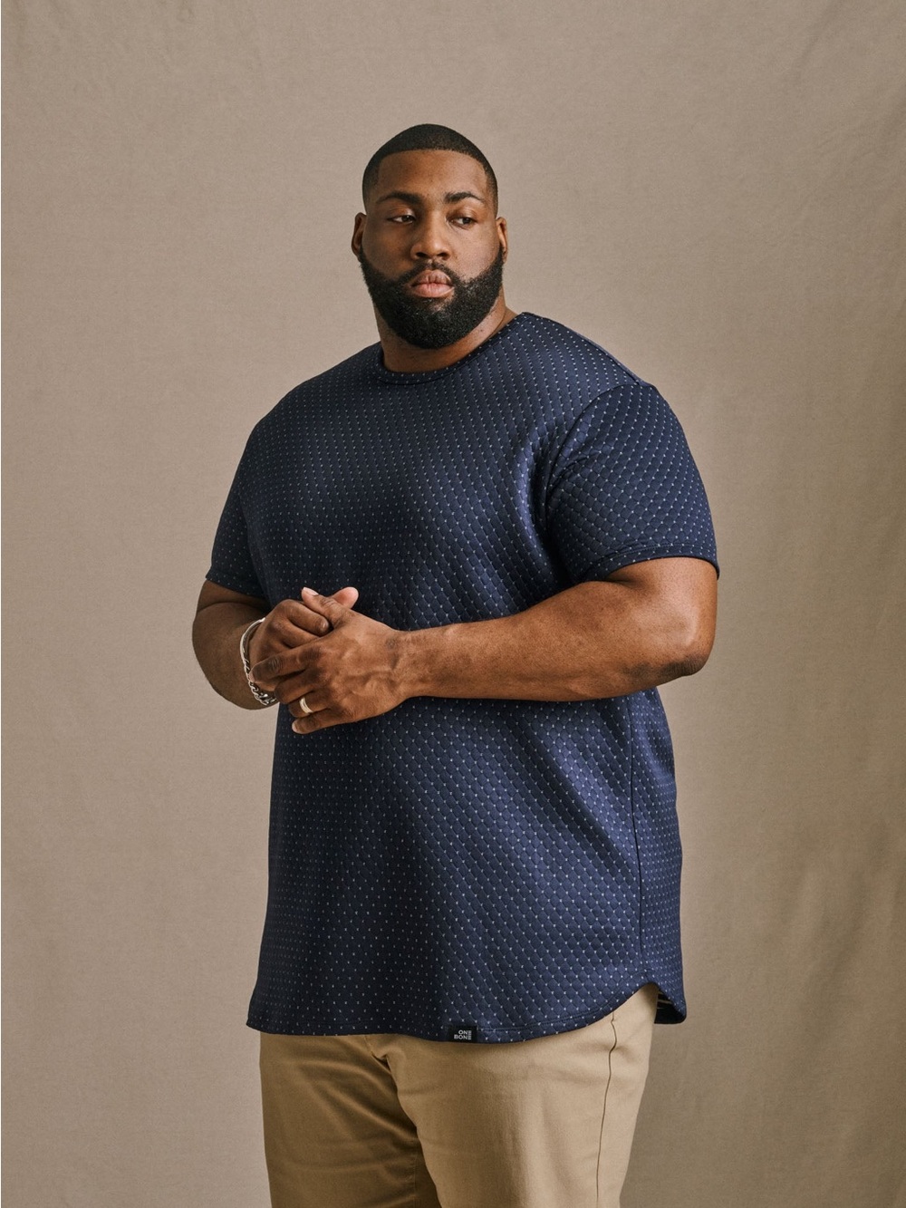 One Bone Men’s Bullet Tee (Black, Quilted)